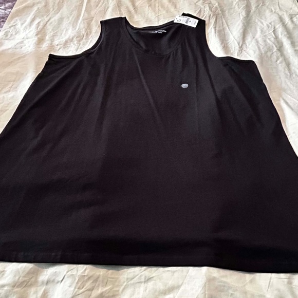 NEW PHOTOS! TANK, RELAXED FIT, BLACK, SIZE 3X, SCOOP NECK, COTTON, WIDE STRAPS, - Picture 2 of 10